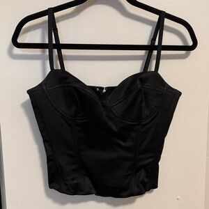 Wilfred Midnight Satin Boustier Top